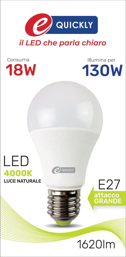 LAMPADA LED 18 WATT E 27 NATURA